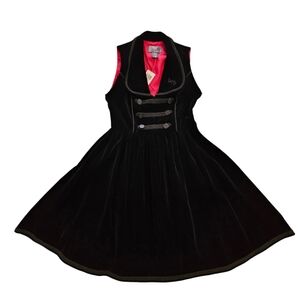 American Horror Story AHS Hotel Bellhop Black Velvet Sleveless Dress, M